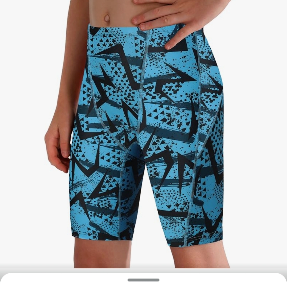 Blue Geometric Patterned Shorts - Picture 2 of 5